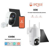 Dzees Camera Bundle D3K PTZ Überwachungskamera + CG6K Solarbetriebene Überwachungskamera